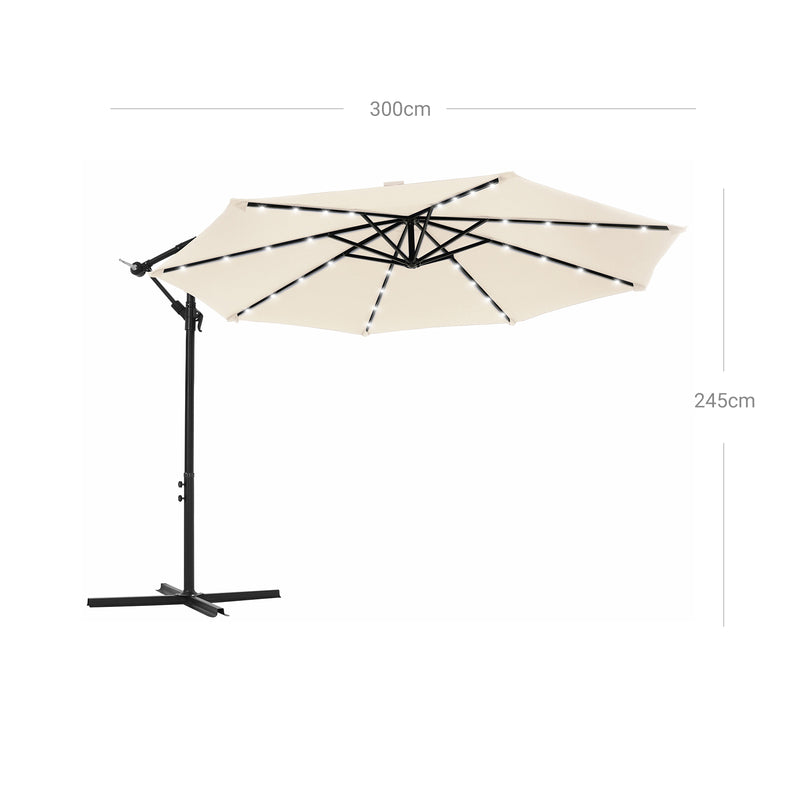 Parasol - cu iluminare cu lumina soarelui LED - Sunshade - bej