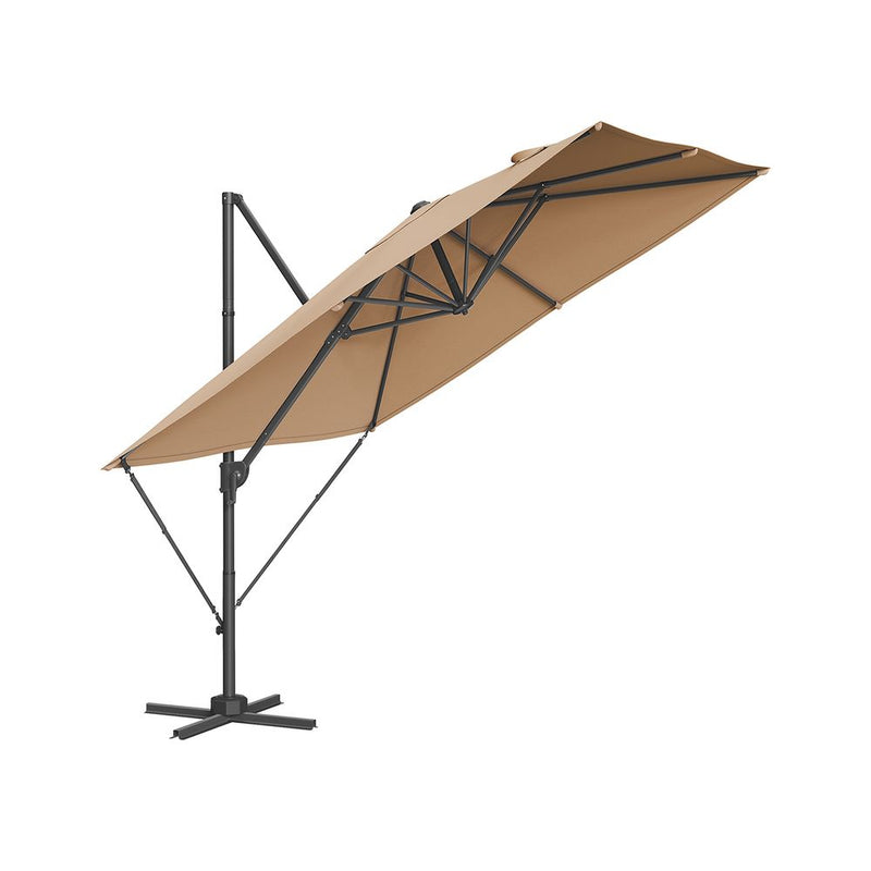 Parasol - med vev - fyrkant - med Cross Foot - Beige