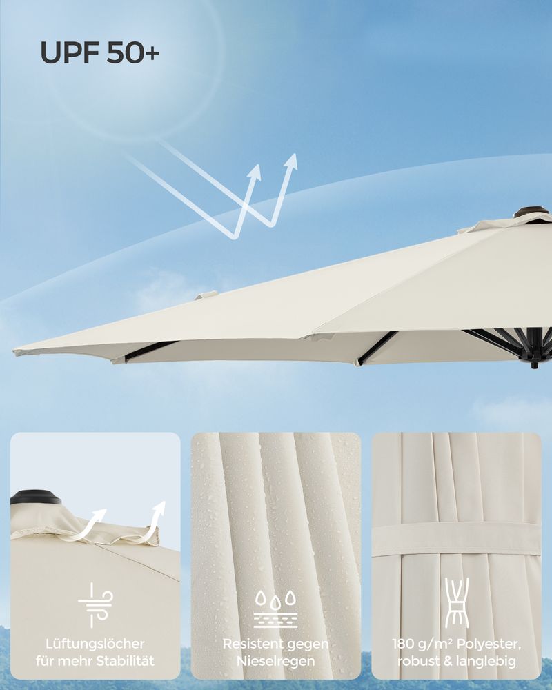 Parasol - Carrier Parasol - Med Crank and Cross Foot - White