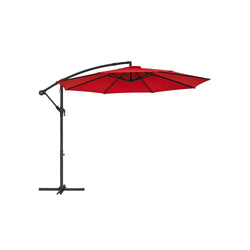 Parasol - Sunshade - Octagonal - Med pendul og krydsfod - rød