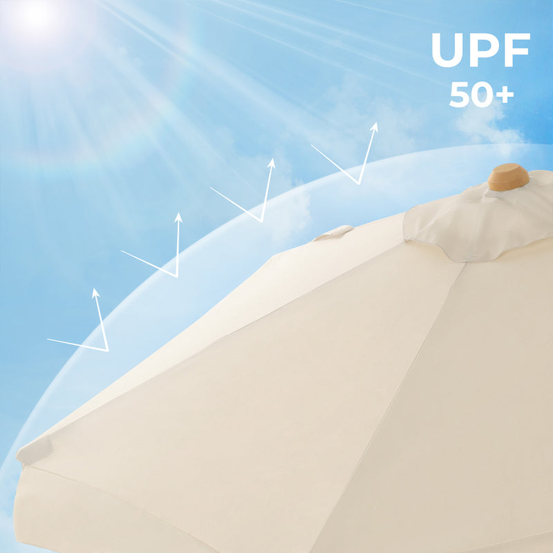 Parasol - Auringonvarjo - 300 cm - puinen runko - creme