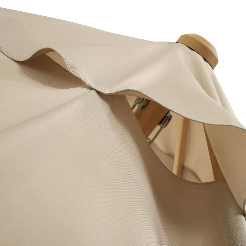 Parasol - Sunshade - 300 cm - træramme - beige