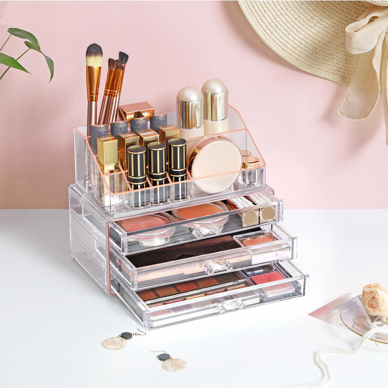 Make -Up Organizer - 3 lådor - transparent