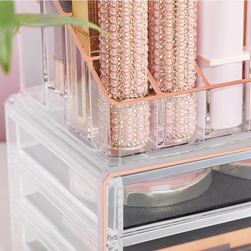 Make -up Organizator - 3 sertare - transparent