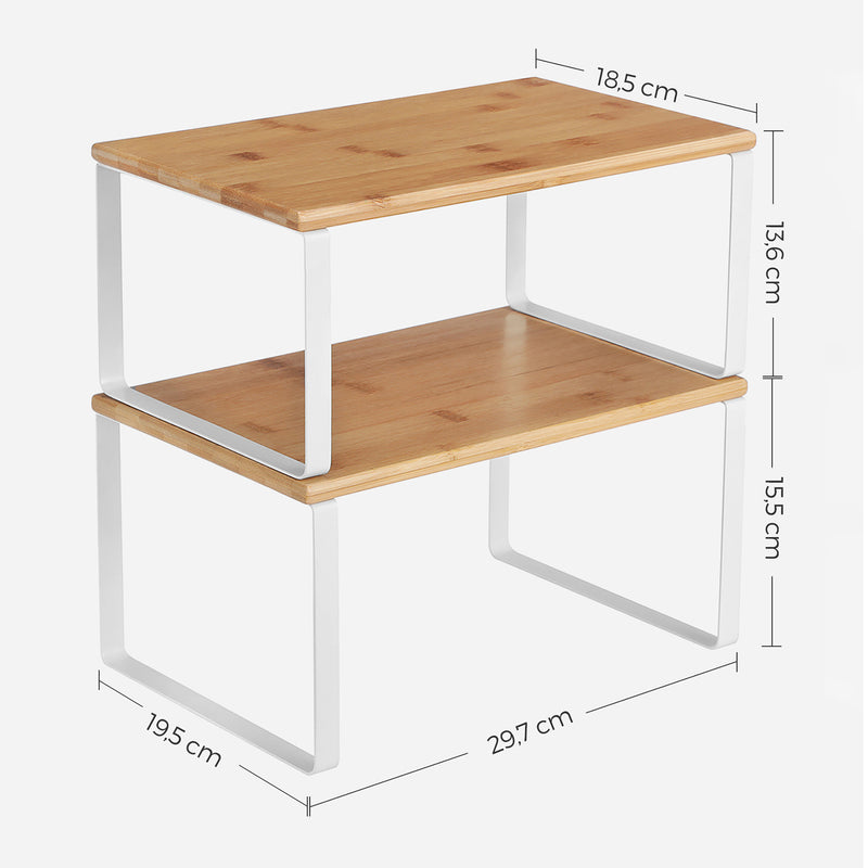 Keukenorganizers - Keukenplanken - Set van 4 - Hout - Wit