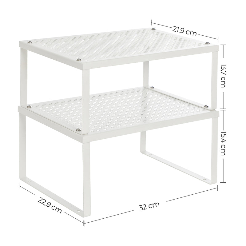 Köksarrangörer - Köksskivor - Uppsättning av 2 - Metal - White