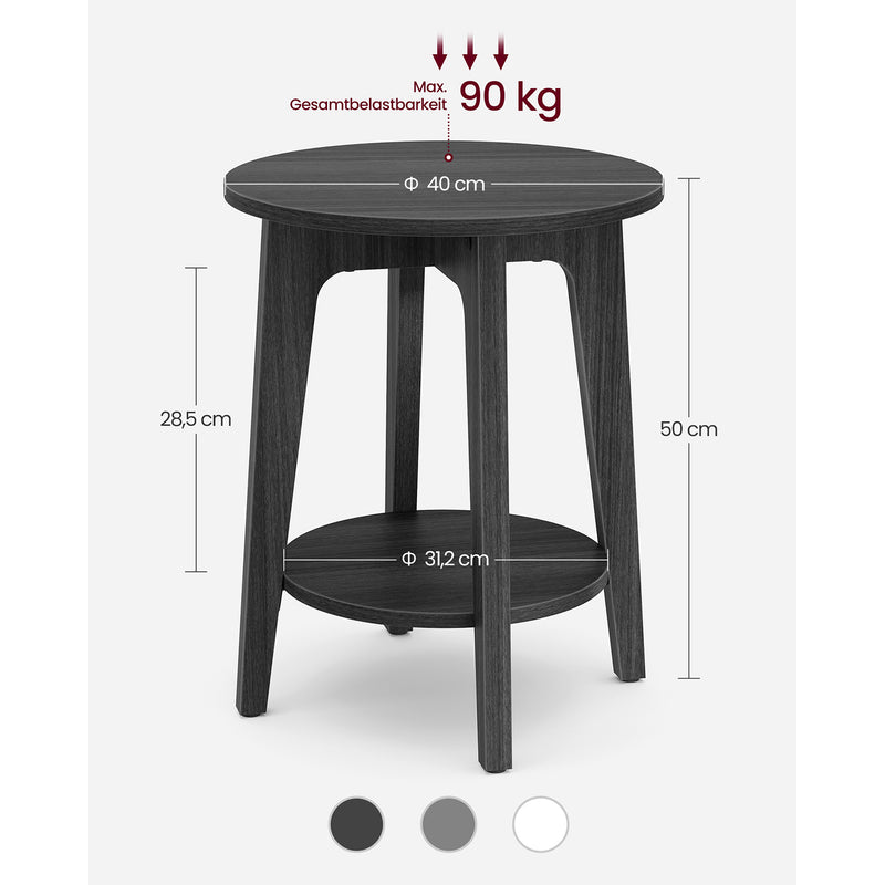 Moderne bijzettafel - Met 2 planken - Van hout -Zwart