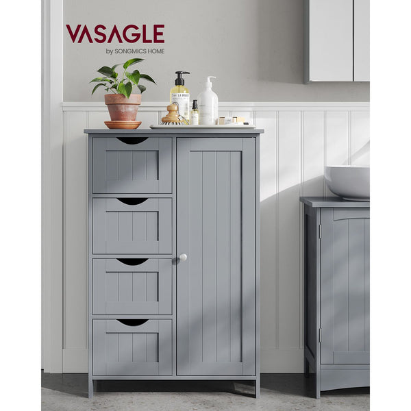 Armoire étroite - Armoire de salle de bain - avec 4 tiroirs - Gray