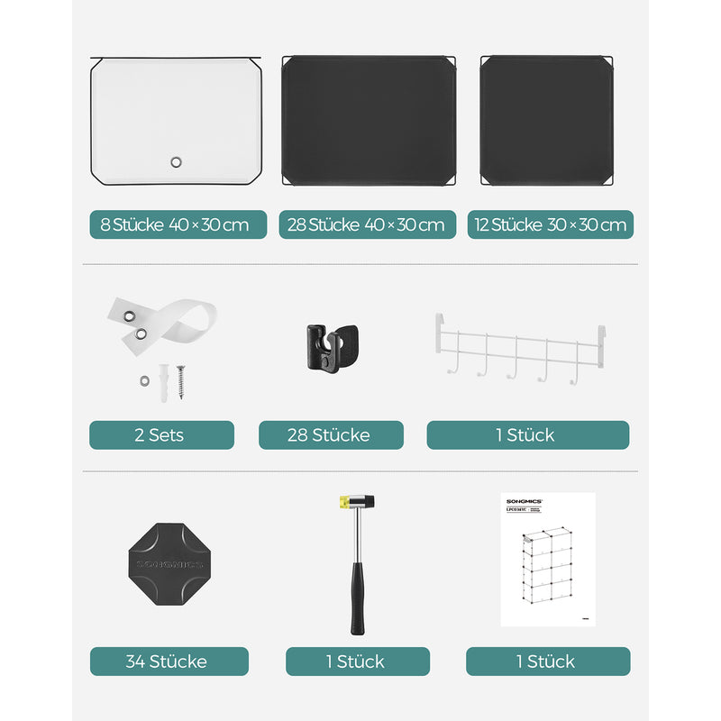 Armoire à chaussures - Rack à chaussures - avec 8 compartiments - Disqueurs Doors - Black