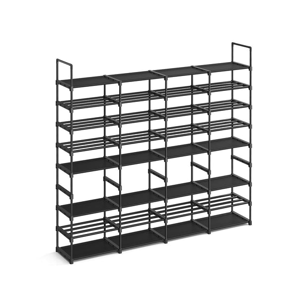 Shoe Rack - med 8 nivåer - för 64 par skor - svart