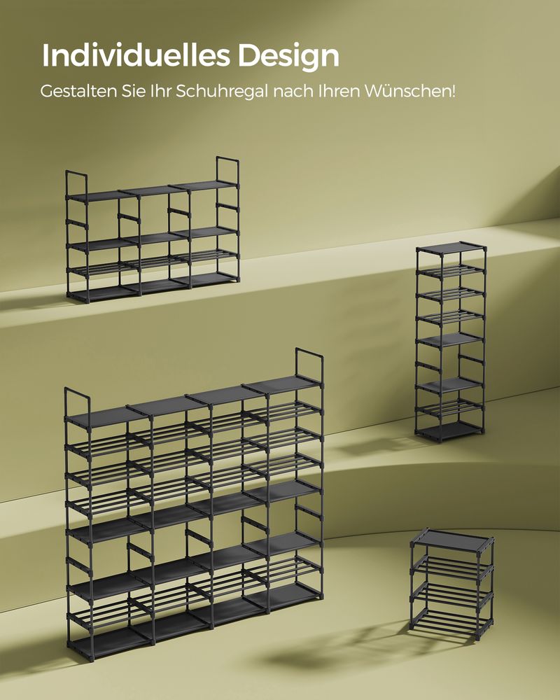 Schoenenrek - Met 8 niveaus - Voor 64 paar schoenen - Zwart