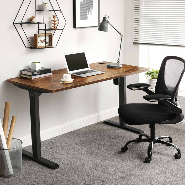 Stați rama biroului în picioare - cadru computer - reglabil înălțimea - negru