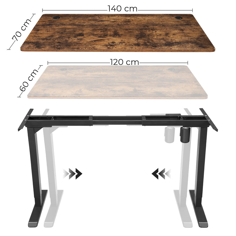 Sit Standing Desk Frame - Computer Frame - Höjd justerbar - Svart