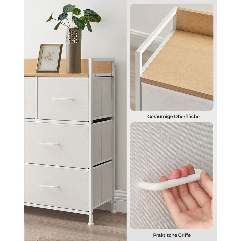 Cabinet de chambre - Championnat - avec 7 tissus Chargement - Blad en bois - blanc