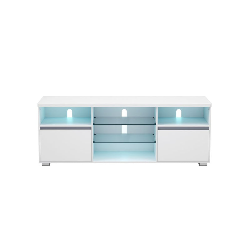 Tv-meubel - Televisietafel - Met open planken - LED-verlichting - 160 cm