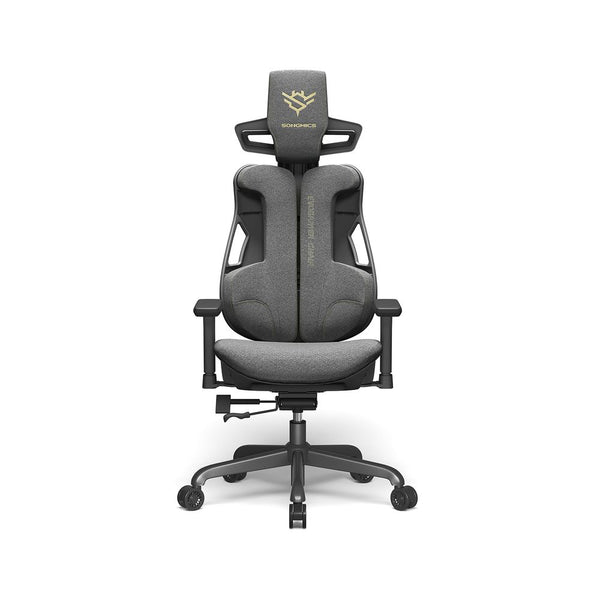 Gamestoel - Computerstoel - Met hoofdsteun - Verstelbare armleuningen - Grijs