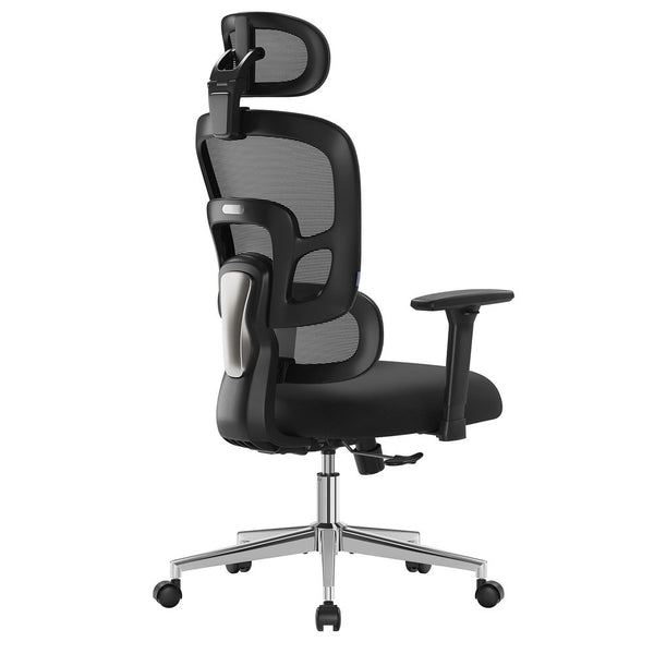 Bureaustoel - Computerstoel - Verstelbare armleuning - Met hoofdsteun - Zwart