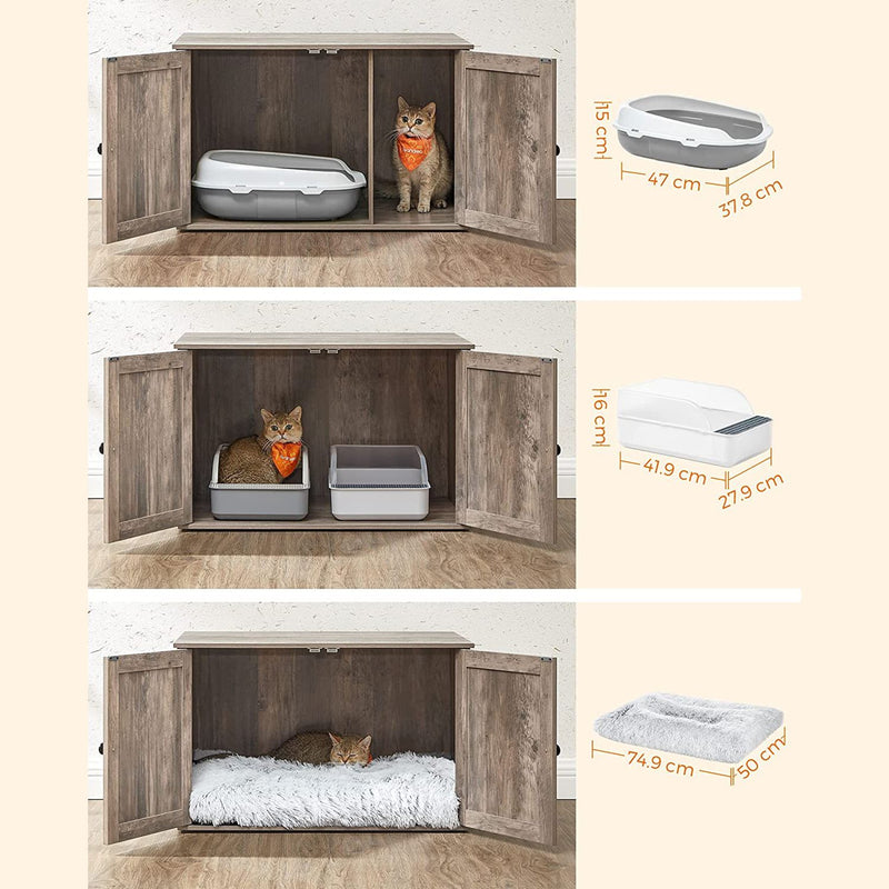 Litter Box Armotboard - avec mur de partition amovible - marron