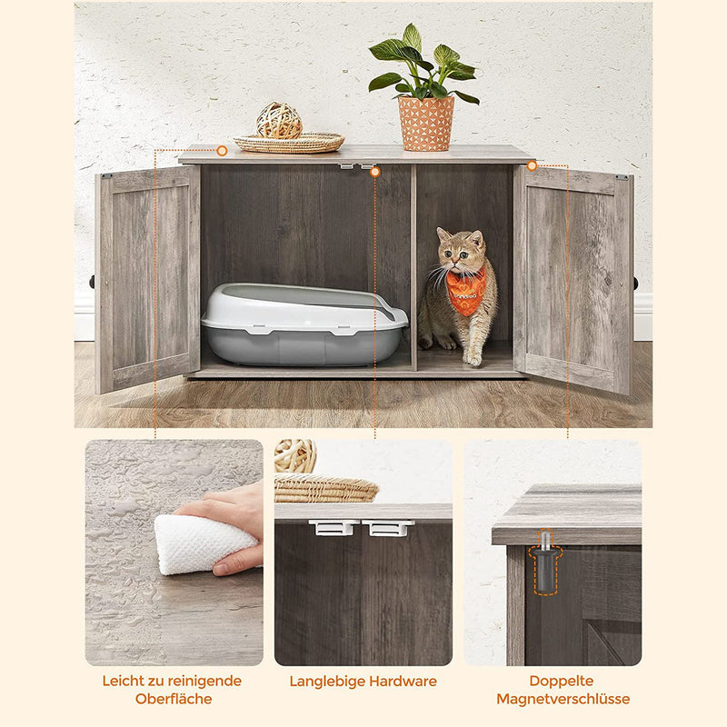 Litter Box Armotboard - avec mur de partition amovible - marron