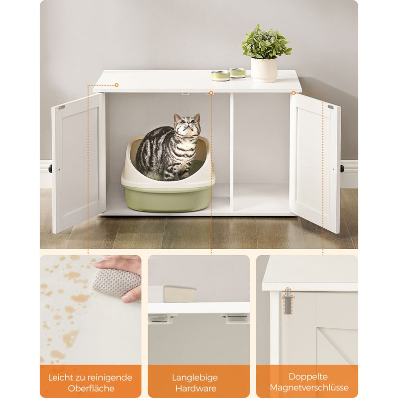 Litter Box Armotboard - avec mur de partition amovible - blanc