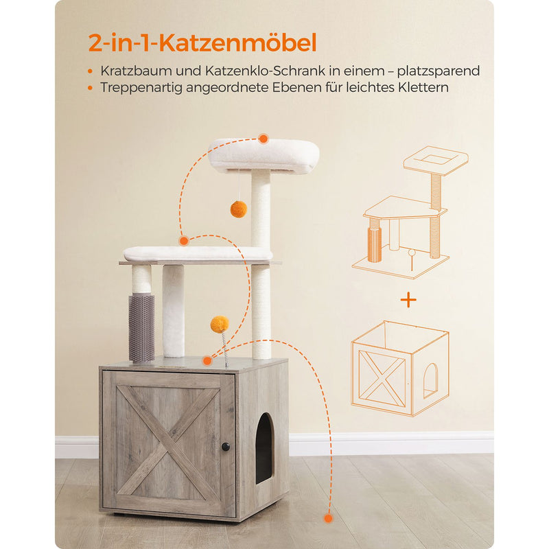 Scratching Post - 2 -in -1 - Litter Box et Scratching Post - Arbre de chat moderne