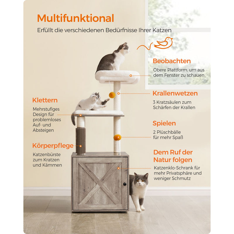 Post de zgârieturi - 2 -in -1 - Litter Box and Stichod Post - Modern Cat Tree