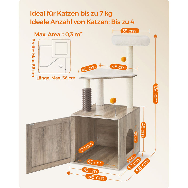 Post de zgârieturi - 2 -in -1 - Litter Box and Stichod Post - Modern Cat Tree