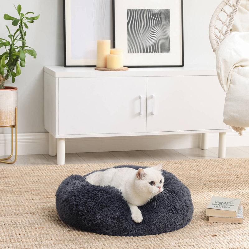 Koirakori - Fluffy Dog Bed - Ø 120 cm - kissoille ja koirille - tummanharmaa