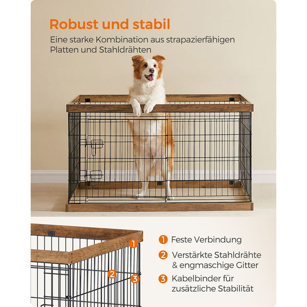 Hund Cage - Steel Rooster - For hunde - Sort