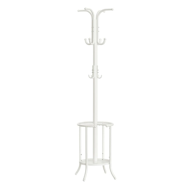 Coat Rack - Klädställ - med paraply och 12 krokar - Metal - White