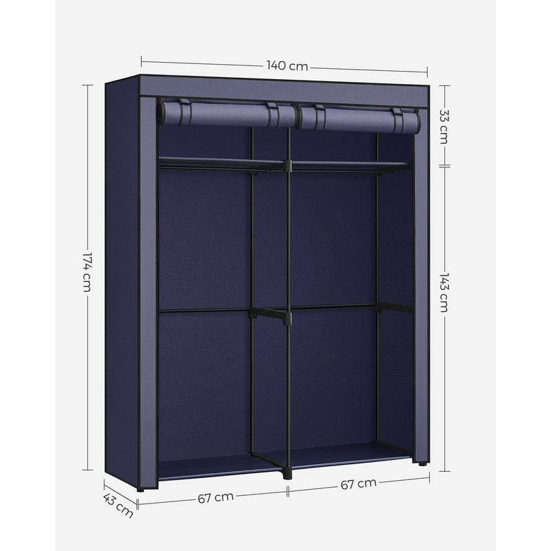 Armoire - armoire pliable - armoire en tissu - étagères réglables - bleu