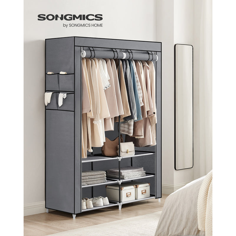 Armoire - armoire pliable - boîtier en tissu - 6 compartiments - gris