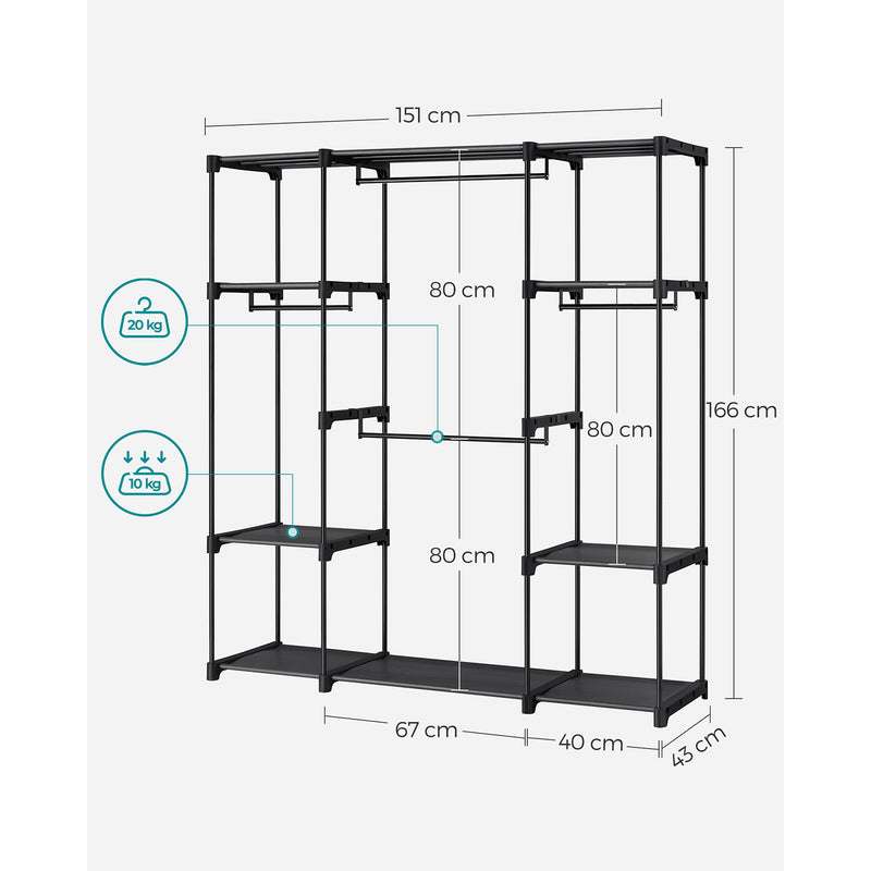 Armoire - armoire réglable - métal - extra grande - noir