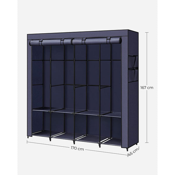 Armoire - armoire pliable - armoire en tissu - 8 compartiments - bleu