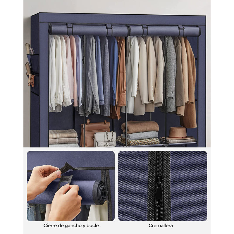 Armoire - armoire pliable - armoire en tissu - 8 compartiments - bleu