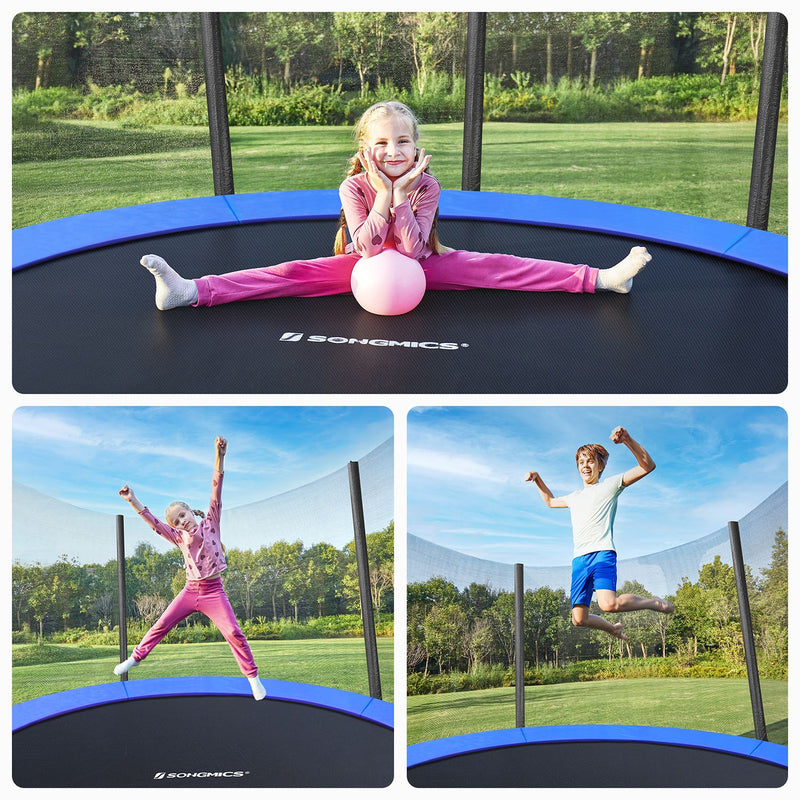 Trampoline - Extra grande - 366 cm - avec filet de sécurité - avec escaliers - bleu