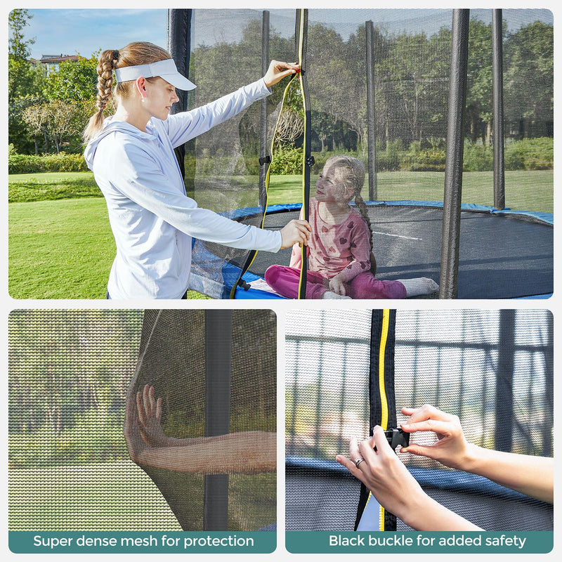 Trampoline - Extra grande - 366 cm - avec filet de sécurité - avec escaliers - bleu