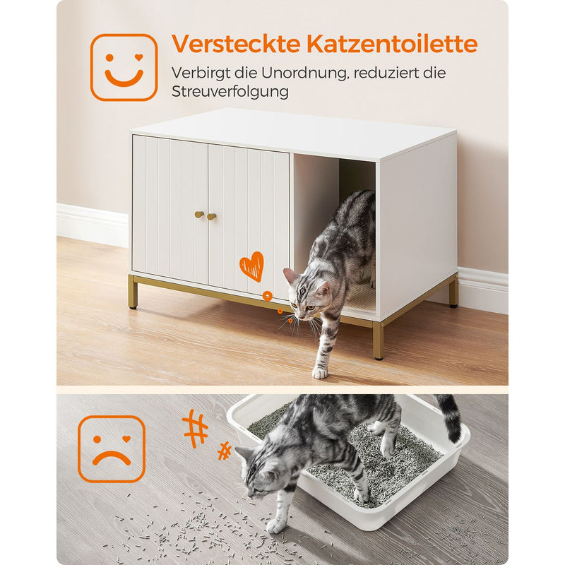 Kattenbak kast - Moderne kast - 2 in 1 - Wit