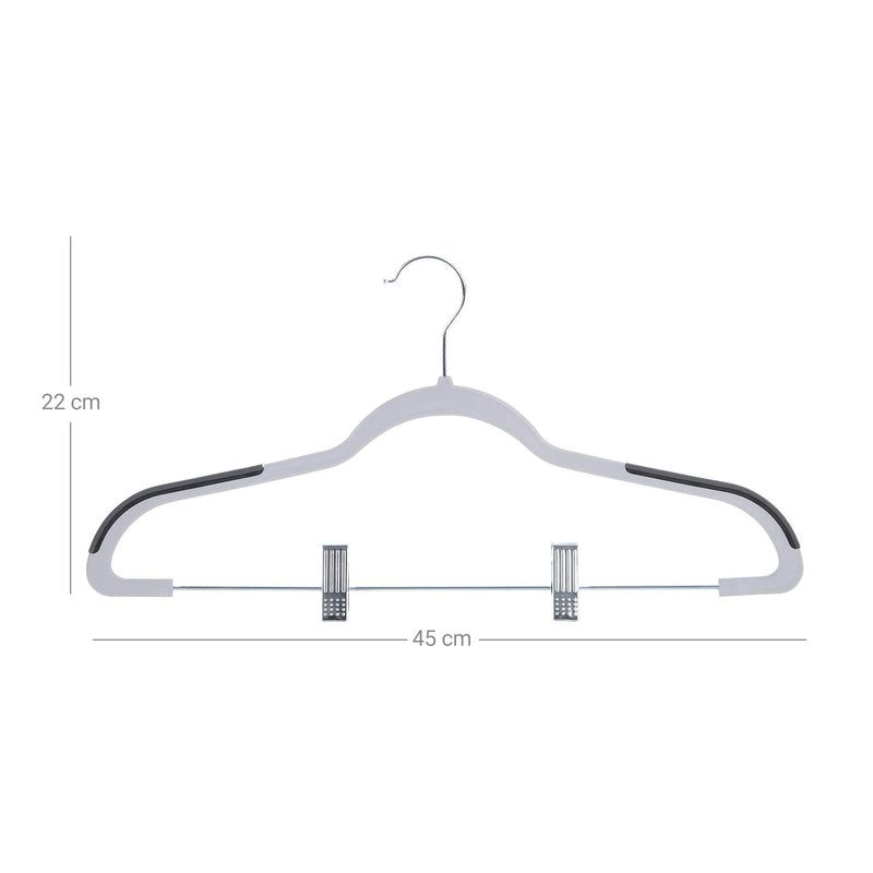 Pants Hanger - Clothing Hangers - Hängen - Anti -Slip - 12 Pieces - Grey