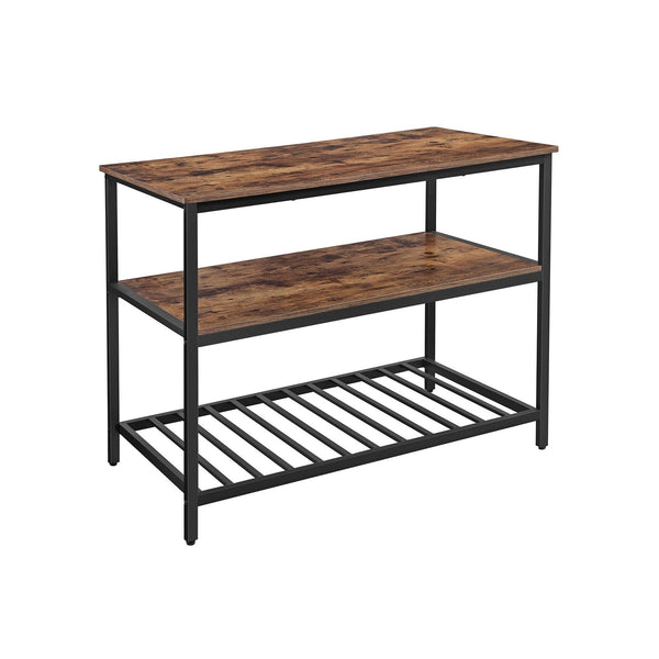 Keukenplank - Met 3 planken - Metalen frame - 120 x 60 x 90 cm