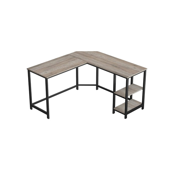 Bureau - Computer Bureau - L Hoekbureau - Med 2 hylder - Space -besparing Desk - I industrielt design