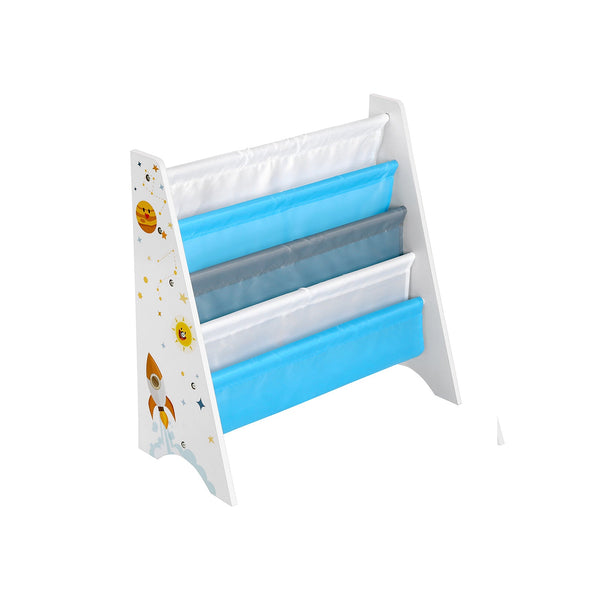 Bogreol til børn - Børns RoomPlank - Toys Organizer - Med Anti -Tip - Blue White