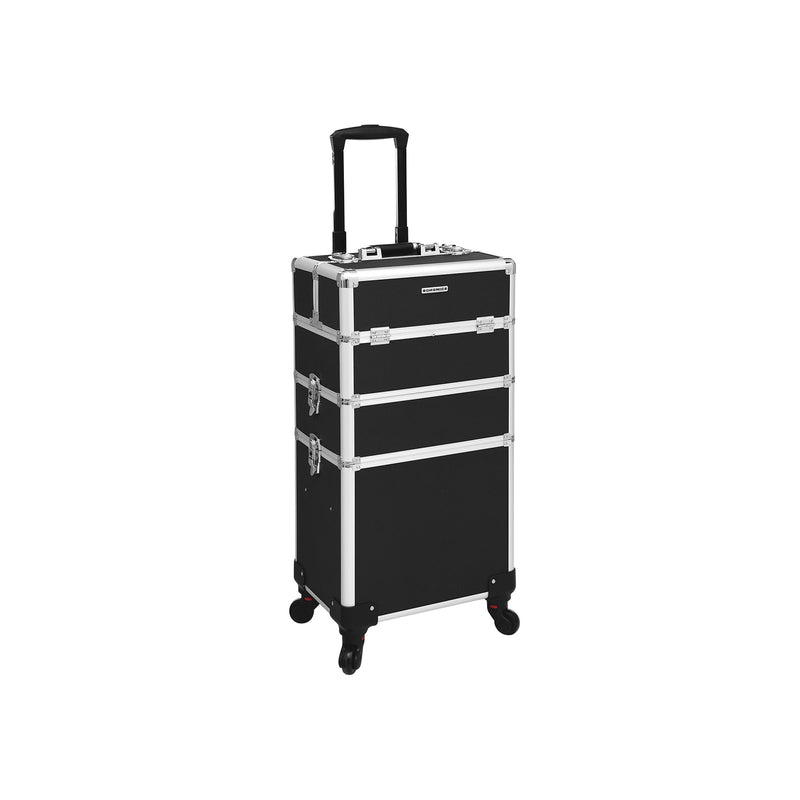 Cosmetics Trolley 3-i-1-make-up kuffert-sort