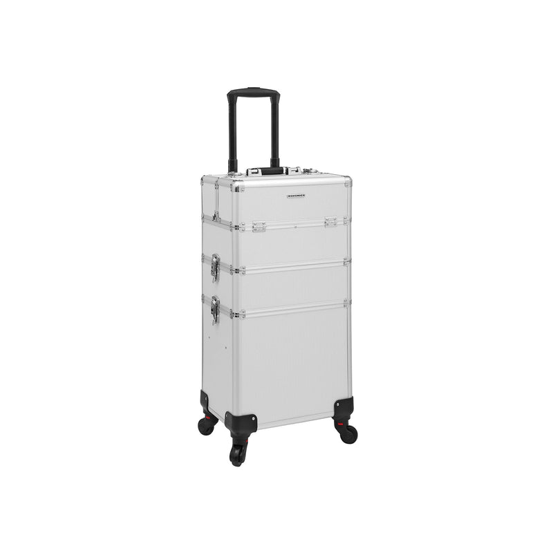 Cosmetics Trolley 3-i-1-make-up kuffert-sølv