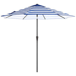 Parasol - puutarha -parasoli - Ø 290cm - taitettava, kampi - blauw wit