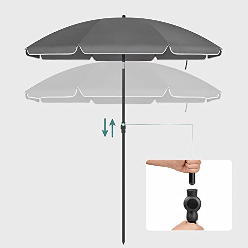 Beach Parasol - Parasol - Beach Screen - Garden Parasol - Sunshade - Grey