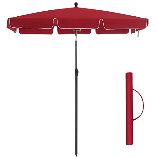 Parasol - Balcony Parasol - Garden Parasol - Rectangular - 200 x 125 cm - Röd