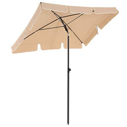 Parasol - puutarha -parasoli - suorakaiteen muotoinen - kallistettava - 200 x 125 cm taupe