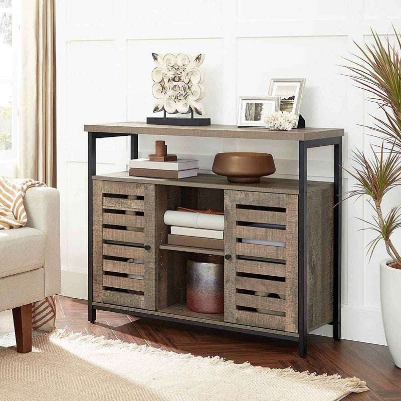 Bouchon - armoire latérale - avec des racks ouverts - armoire à salle - portes laminées