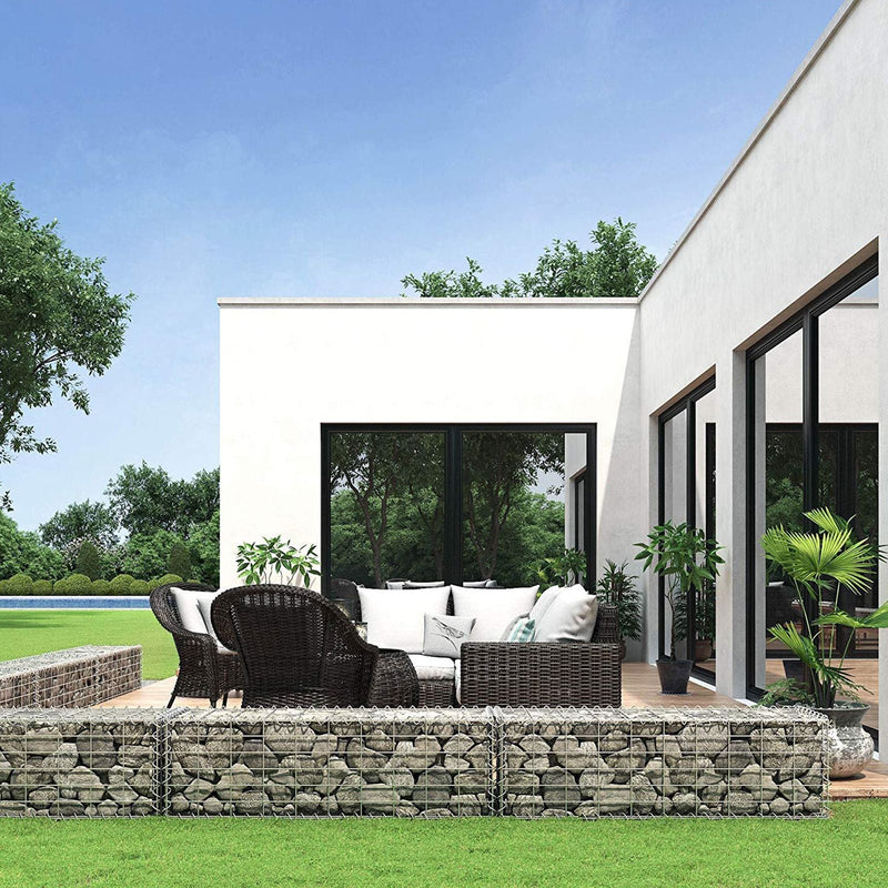 Schanskorf - Gabion - Garden Fence - Colonne murale - pour les pierres - 100 x 30 x 30 cm - Argent